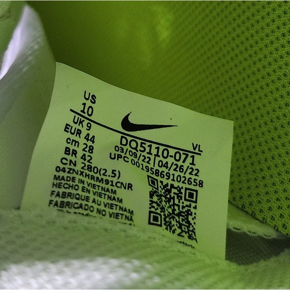 Nike Vapor Edge Speed 360 Football Cleats White/Volt/Grey  DQ5110-071 Size 10 - Picture 10 of 10